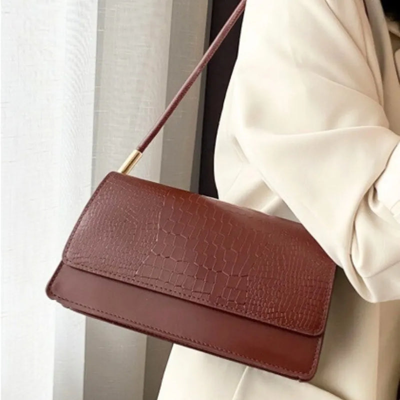 Bolsa de Ombro Baguette Croc