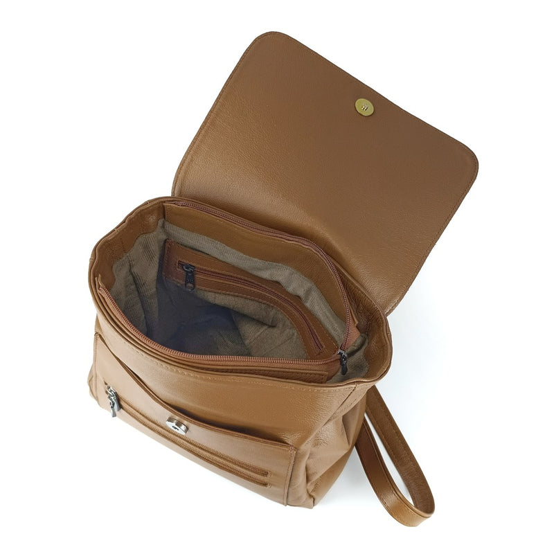 Mochila em Couro Verona Caramelo